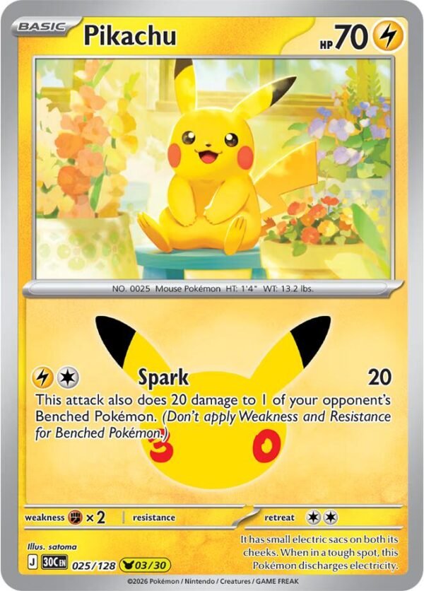 Pikachu - 025/128: 30th Celebration(30C)