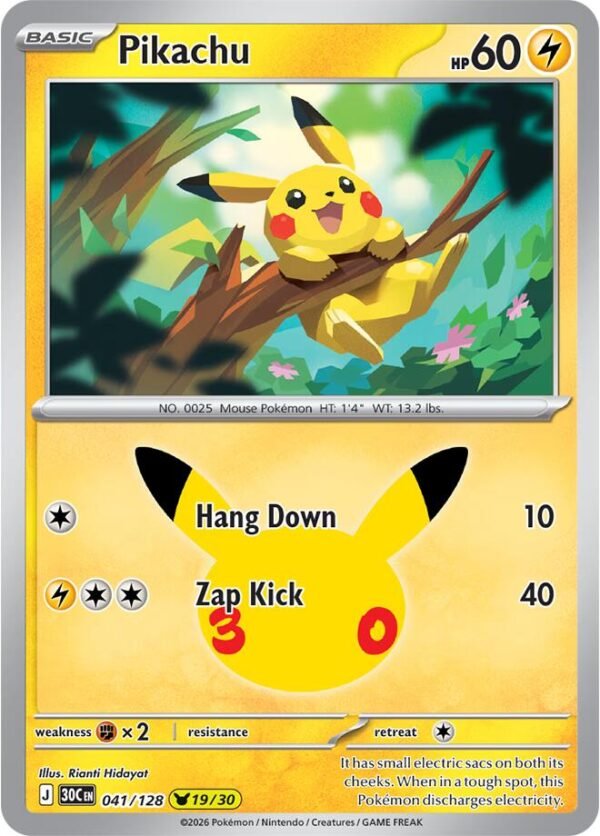 Pikachu - 041/128: 30th Celebration(30C)