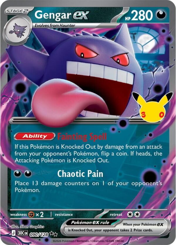 Gengar EX - 090/128: 30th Celebration(30C)