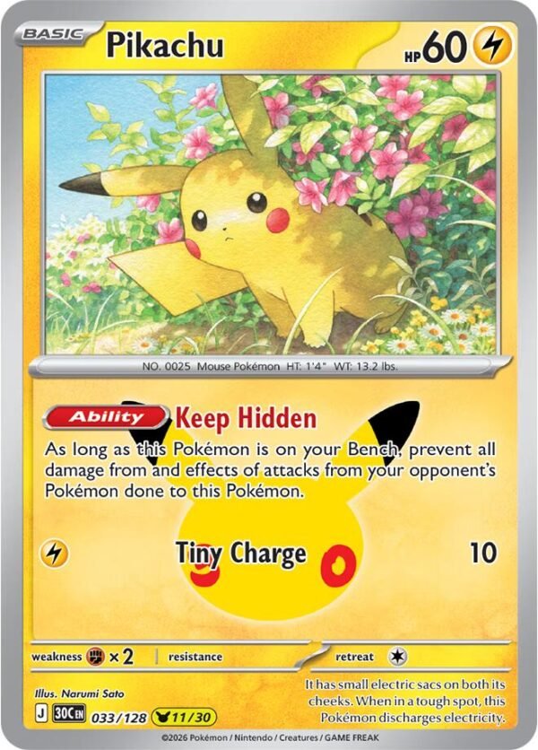 Pikachu - 033/128: 30th Celebration(30C)