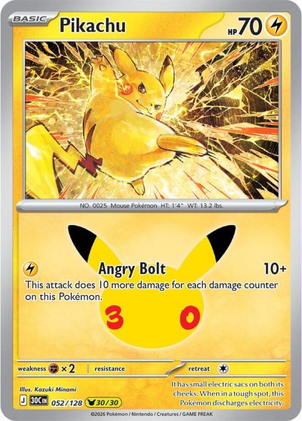 Pikachu - 052/128: 30th Celebration(30C)
